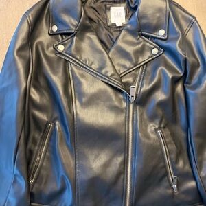 GAP Women's Sleek Black Leather Jacket